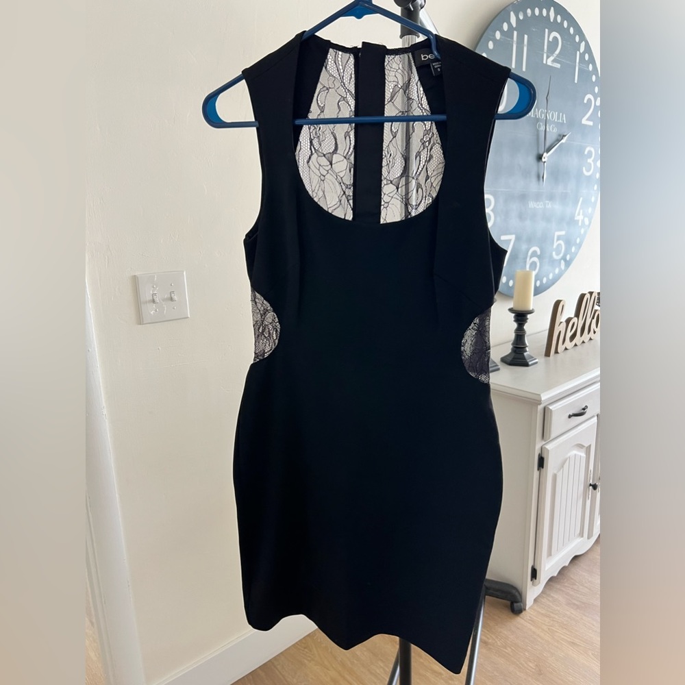 Bebe Black Dress with Lace back